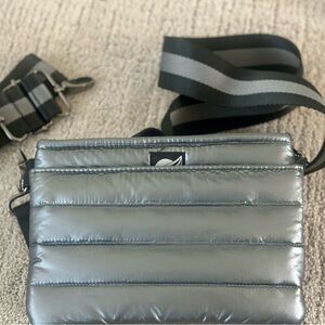 Evereve Metallic Silver Crossbody Bag